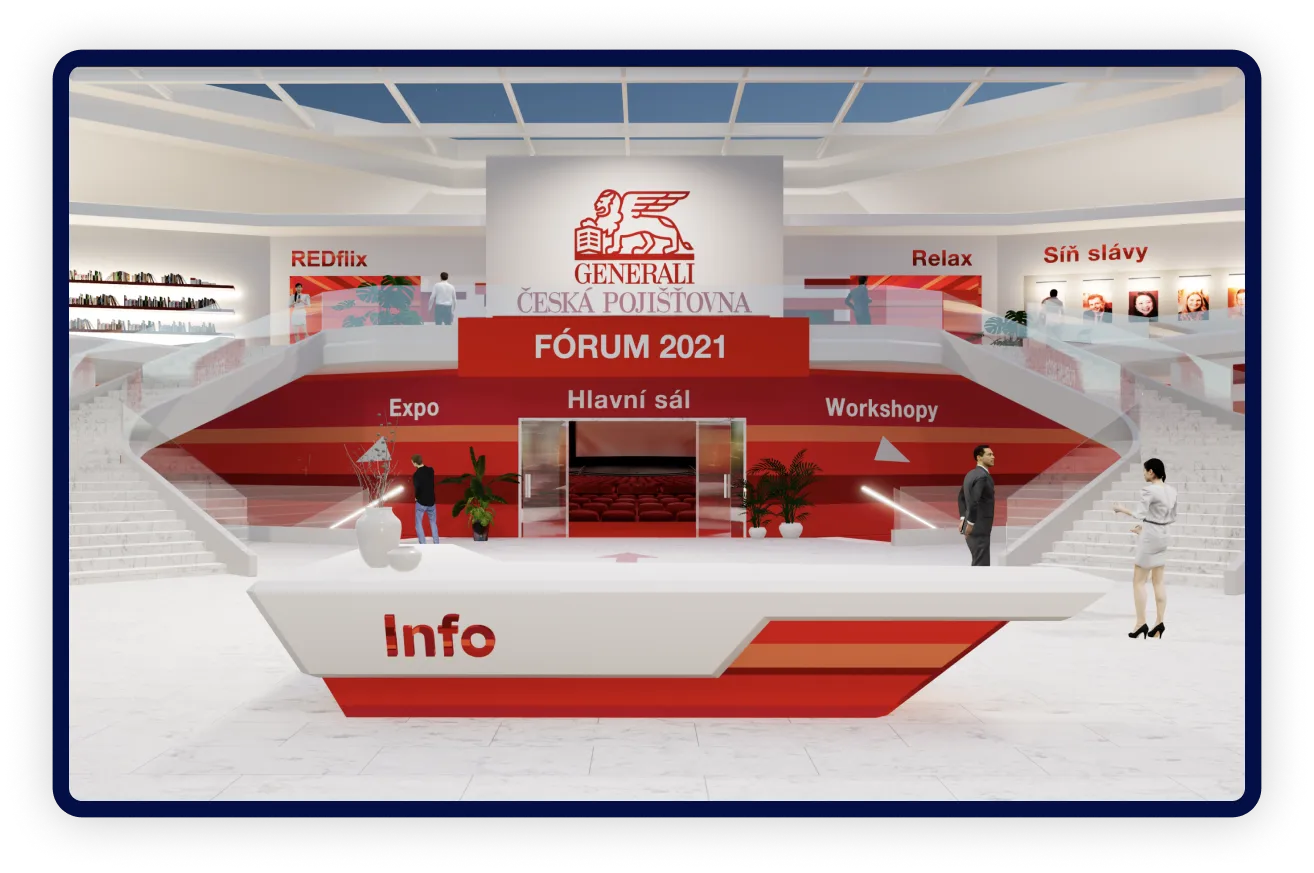 Virtuální prostředí Fórum 2021 Generali České pojišťovny v Happenee