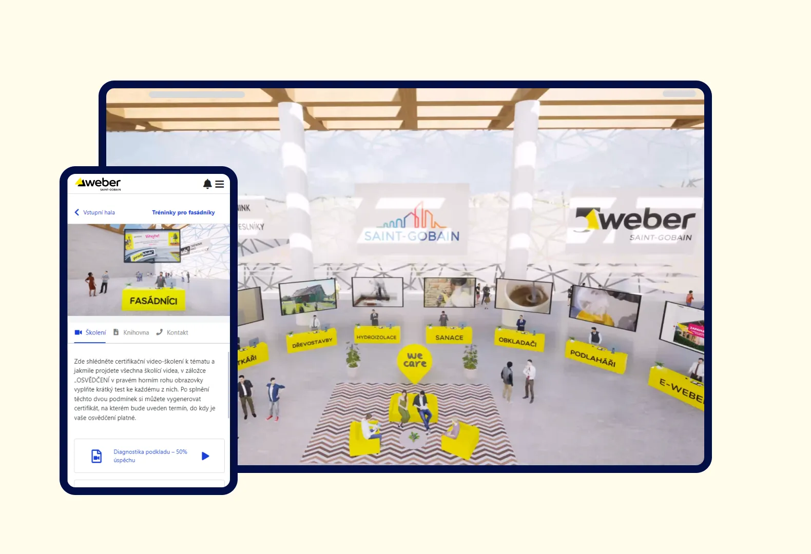 Vzdělávací platforma Weber Saint-Gobain postavená na Happenee